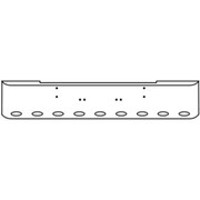 18 Inch Chrome Standard Rolled End Bumper with Center Step and Tow Holes For Kenworth W900B W900L Replacement