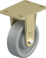HD Welded Steel Fixed Caster 6IN Gray Synthetic on Hi-Qual Nylon 6 Whl 6.25x4.5IN Mt Plate 7.875IN H Replacement