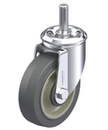 P12 LMD Swvl Cstr Threaded Stem .5-13x1.5InL Gry Elast TP Gray Rub Tread Bg PP Core Delrin Whl 4.5IN Replacement