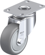 LD Swivel Caster 3.125IN Gray Rub on PP Wheel 3.625x2.5IN Mount Plate 4.375IN H Dbl Ball Bearing Replacement
