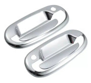 Chrome ABS Door Handle Cover 4Pc 2-door Pickup Truck For Ford F-150 97-03 With 2 Keyholes Replacement