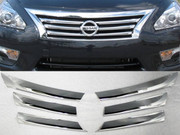 Chrome ABS plastic Grille Overlay 6Pc 4-door Sedan For Nissan Altima 13-13 Replacement