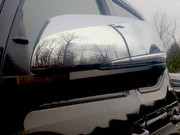 Chrome ABS Mirror Cover 2Pc 4-door Pickup Truck W Cut Out for turn signal Top Half Snap on replace Replacement