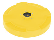 Low Density Polyethylene Drum Recycling Lid with Flaps Closed 55 Gallon Yellow Replacement