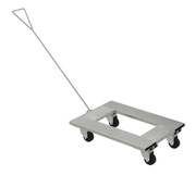Alum. Channel Dolly with Handle 18 In. x 24 In. Deck with Hard Rubber Casters 900 Lb. Cap. Silver Replacement