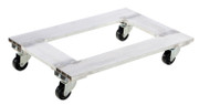 Aluminum Channel Dolly 21 In. x 30 In. Deck with Hard Rubber Casters 900 Lb. Capacity Silver Replacement