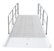 Steel Removable 42In Height Handrails w 21In Welded Mid Rail For Alum. Steel Yard Ramp Models Replacement