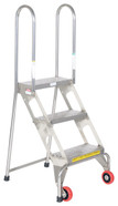 FOLDING 3 STEP LADDER WWHEELS SS Replacement