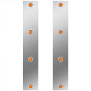 W900L YEAR 1991 13 IN STAINLESS STEEL FRONT AIR CLEANER PANELS W8 - .75 IN AMBERAMBER LEDS
