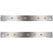 T660 YEAR 2017 SS CAB PANELS W DUAL STEP LIGHT HOLES 12 .75 IN AMBERAMBER LEDS W CME
