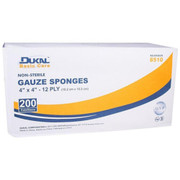 Gauze Sponges Non-Sterile 4in x 4in 12-Ply Case of 10 Bags of 200 Each Replacement