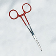 Straight Stainless Steel Kelly Forceps 5.5in L Red Replacement