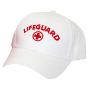 Lifeguard Cap Low Profile with White Embroidered Logo White Pack of 12 Replacement