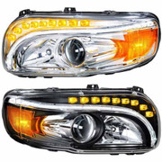 389 YEAR 2017 CHROME HALOGEN PROJECTION HEADLIGHT LED DAYTIME AND TURN DRIVER SIDE