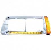 FLD-112 YEAR 1995 CHROME HEADLIGHT BEZEL 19 LED LIGHT BAR DRIVER SIDE AMBER LED CLEAR LENS