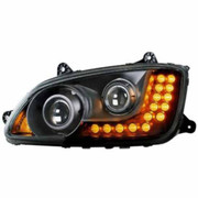 T660 YEAR 2015 BLACKOUT PROJECTION HEADLIGHT AMBER LED ACCENT LIGHTS DRIVER SIDE