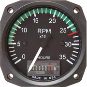 3.125 Electric Tachometer 0-3500 RPM With Sender 6 TSO Black And White Dial Replacement