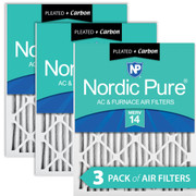 20X35X2 3 PACK NORDIC PURE MERV 14 MPR 2800 FILTER ACTUAL SIZE 19.50X34.50X1.75 MADE IN USA