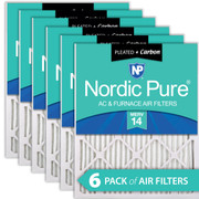 20X34X1 6 PACK NORDIC PURE MERV 14 MPR 2800 FILTER ACTUAL SIZE 19.5 X 33.5 X 0.75 MADE IN USA