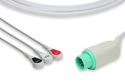 COMPATIBLE DIRECT-CONNECT ECG CABLE 3 LEADS SNAP BAG OF 1