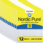 10X20X12 12 PACK FOR FILTER INSTALLATION THE AIR ENTERS THRU THE FUZZY HIGH-LOFT SIDE AND EXITS OU UT THE THINNER, SMOOTH SIDE. FILTER ACTUAL SIZE 9.