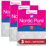 16X16X1 3 PACK ONLY MERV 11 RATED FILTER OFFERED BY NORDIC PURE FILTER ACTUAL SIZE 15.75 X 15.75 X 0 0.75 MADE IN USA