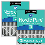 20X25X5 H 2 PACK NORDIC PURE MERV 14 MPR 2800 FILTER ACTUAL SIZE 19.88 X 24.88 X 4.38 MADE IN USA