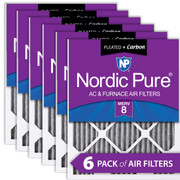 8X16X1 6 PACK NORDIC PURE MERV 8 MPR 800 FILTER ACTUAL SIZE 7.5 X 15.5 X 0.75 MADE IN USA