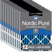 14X25X2 12 PACK NORDIC PURE MERV 7 MPR 600 FILTER ACTUAL SIZE 13.5 X 24.5 X 1.75 MADE IN USA
