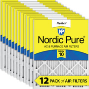 8X14X1 12 PACK NORDIC PURE MERV 10 MPR 1000 FILTER ACTUAL SIZE 8 X 14 X 0.75 MADE IN USA