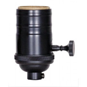 ON-OFF TURN KNOB SOCKET WITH MATCHING FINISH REMOVABLE KNOB 18 IPS 4 PIECE STAMPED SOLID BRASS B BLACK FINISH; 250W; 250V