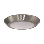 7 IN.; LED FLUSH MOUNT FIXTURE; DISK LIGHT; BRUSHED NICKEL FINISH; 3000K; 90 CRI