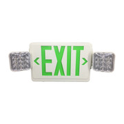 EXIT SIGN GREEN WITH EMERGENCY LIGHT WHITE HOUSING