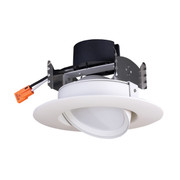 7 WATT LED DIRECTIONAL RETROFIT DOWNLIGHT - GIMBALED 4 INCH 4000K 40 FEET BEAM SPREAD 120 VOLTS DIMM MABLE WHITE FINISH