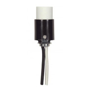 CANDELABRA SOCKET WITH LEADS 1-78" HEIGHT 34" DIAMETER 24" 18 SF-1 BW LEADS 205C 75W 125V