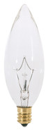 40 WATT B10 INCANDESCENT CLEAR 1000 AVERAGE RATED HOURS 330 LUMENS CANDELABRA BASE 220 VOLTS