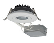12 WATT LED DIRECT WIRE DOWNLIGHT GIMBALED 4 INCH 3000K 120 VOLT DIMMABLE ROUND REMOTE DRIVER WHITE