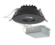 12 WATT LED DIRECT WIRE DOWNLIGHT GIMBALED 4 INCH 3000K 120 VOLT DIMMABLE ROUND REMOTE DRIVER BLACK