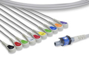 WELCH ALLYN SE-PRO-600 COMPATIBLE AHA 10 LEAD EKG CABLE SNAP Replacement