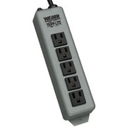 15' WABER 5-OUTLET IND POWER STRIP SWITCHLESS