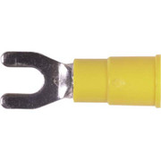3M VINYL INSULATED BLOCK SPADE CRIMP LUG FOR WIRE SIZES 12-10 GA AND 8 SIZE STUD OR SCREW BUTTED SE EAM 600-1000V 50 PER BOX