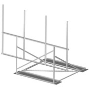 COMMSCOPE 7' NON-PENETRATING ROOF FRAME 2-38 INCH OD PIPE NOT INCLUDED U-BOLTS ALLOW MOUNTING OF 2- -4 ANTENNAS HOT DIPPED GALVANIZED STEEL