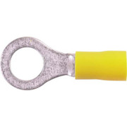 HAINES PRODUCTS VINYL INSULATED RING TERMINAL WITH BUTTED SEAM FITS 12-10 GA WIRE AND 516 INCH STUD DS 100 PER PACKAGECOLOR YELLOW