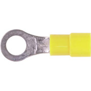 HAINES PRODUCTS VINYL INSULATED RING TERMINAL WITH BUTTED SEAM FOR WIRE SIZES 12-10 GAUGE AND 14 IN NCH STUD 100 PER PACKAGECOLOR YELLOW