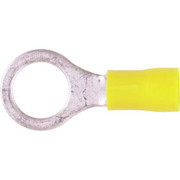 HAINES PRODUCTS VINYL INSULATED RING TERMINAL WITH BUTTED SEAM FOR WIRE SIZES 12-10 AND 38 INCH STU UD 100 PER PACKAGE COLOR YELLOW