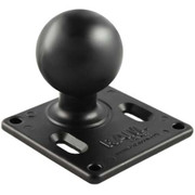 RAM MOUNTS SQUARE VESA ADAPTER 3625 INCH BASE PLATE WITH 225 INCH RUBBER BALL ATTACHED MADE OF POWDE ER COATED MARINE GRADE ALUMINUM HOLES DRILLED IN B