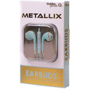 GABBA GOODS MATTE EARPHONES WITH METAL TRIM MINTGOLD