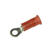 3M RING TERMINAL RED NYLON INSULATED WINSULATION GRIP STUD SIZE 38 ACCOMMODATES WIRE SIZES 22 TO 1 18 AWG MADE OF ELECTROLYTIC COPPER