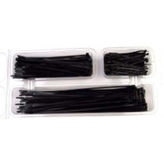 ACT FASTENING SOLUTIONS CABLE TIE IFORGOT BOX MINI PAK CONTAINS 400 UV BLACK NYLON TIES IN 11 INCH 7 75 INCH AND 4 INCH
