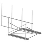 COMMSCOPE 10'6 INCH NON-PENETRATING ROOF FRAME 2-38 INCH OD PIPE NOT INCLUDED U-BOLTS ALLOW MOUNTIN NG OF 2-4 ANTENNAS HOT DIPPED GALVANIZED STEEL